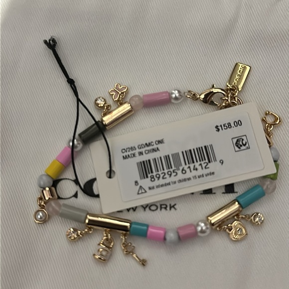 Coach gold and multicolored beads charm bracelet. - Picture 3 of 3